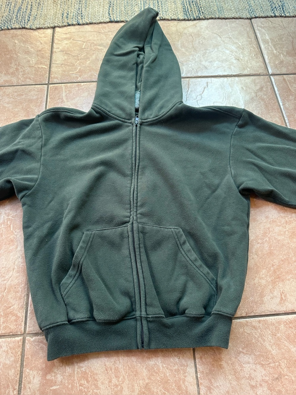 SKIMS Dark Green Full-Zip Hoodie